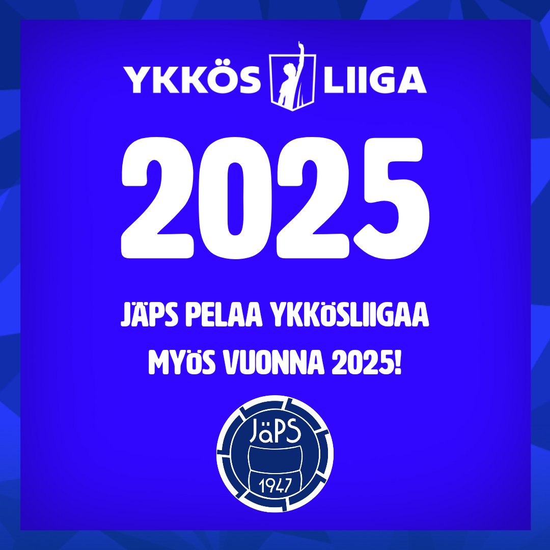 JapsEdustus's tweet image. JäPS pelaa Ykkösliigaa myös vuonna 2025!⚽️

Sarjapaikka Ykkösliigassa varmistui eilisten tulosten johdosta jo kolme kierrosta ennen kauden päätöstä! Loppukauden tavoitteena on viides sija, joka on tällä hetkelle kiinni maalierosta. Viides sija olisi seurahistorian paras sijoitus!