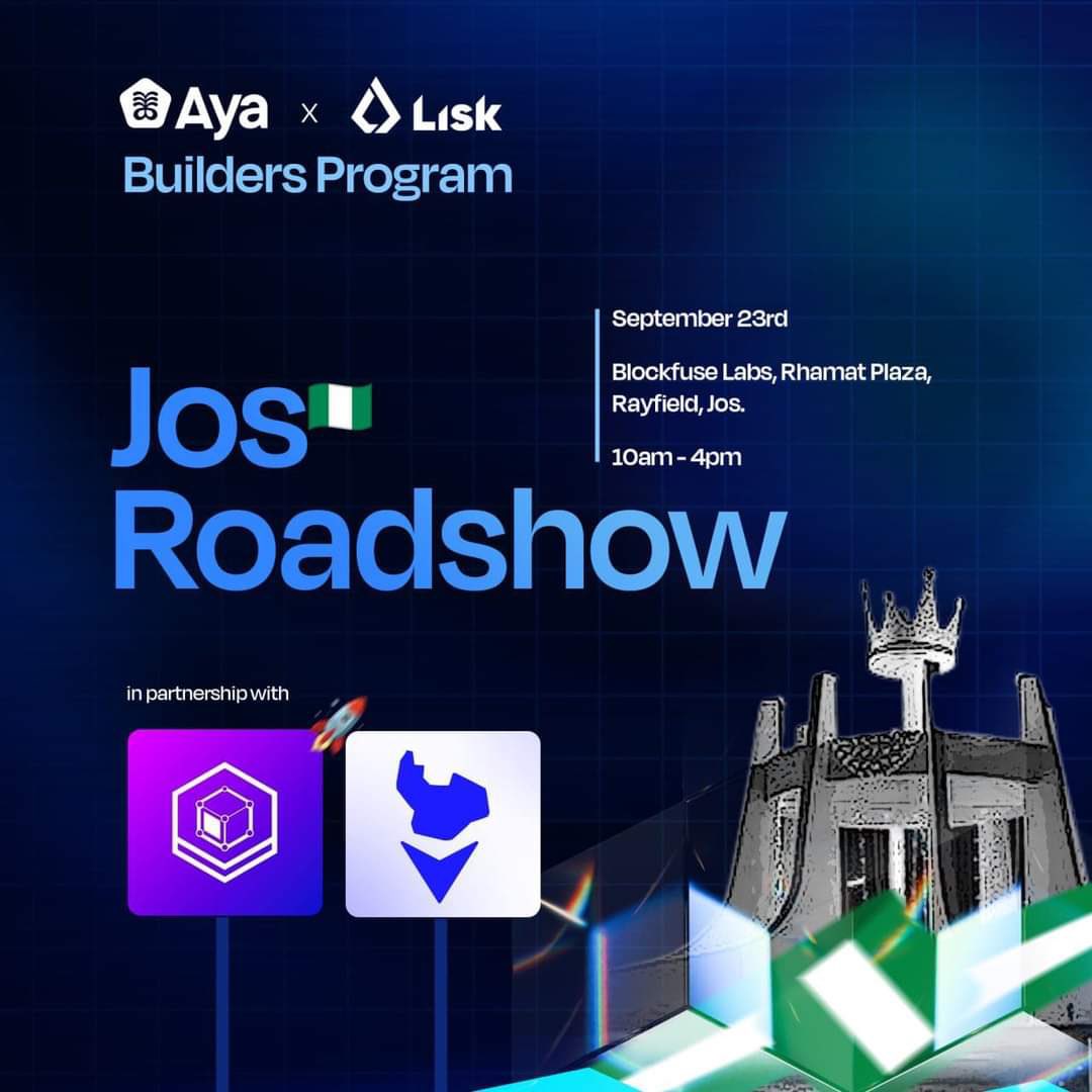 jujuboyNFT's tweet image. I’ll be at @blockfuselabs JOS 🇳🇬 for the #Lisk Builders Programs with @ayahq_ 

The Builders Program is part of @LiskHQ’s developer initiatives aimed at harnessing untapped talent across Africa

@scarfacedotsol @EthJos_ #LiskXAyaRoadshow #onchainbuildersprogram @its_mojeezy