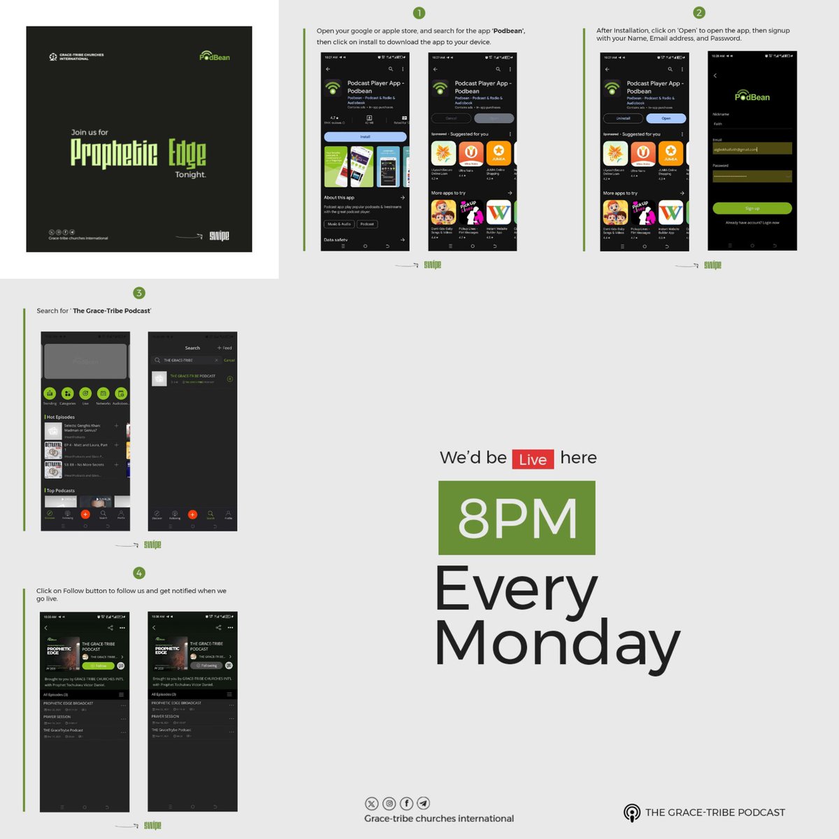 gracetribebc's tweet image. &quot;Join us tonight at 8pm with Prophet Tochukwu Daniel. Come prayed up, come with burdens, come with honor. God bless you 🙏 #gracetribebc #propheticedge #thebigyear&quot;