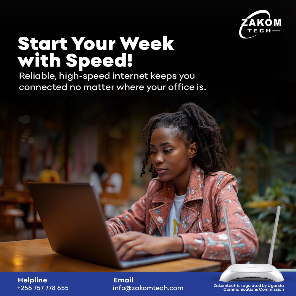ZakomTech's tweet image. Mondays are better when you&apos;re powered by speed! 🚀 Connect faster with Zakom Fiber and crush your goals. #FastInternetUG #MondayEnergy #ZakomFiber