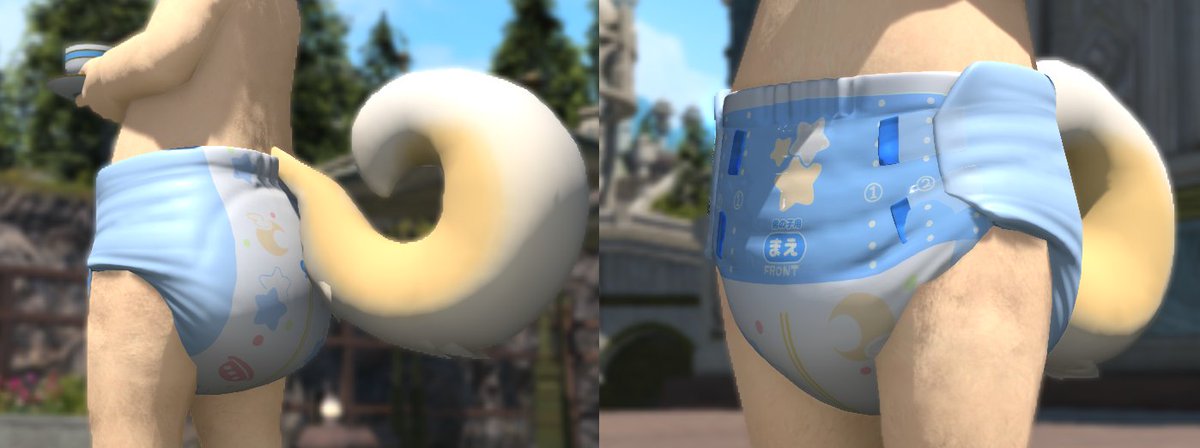 Imported some diaper designs from @/BubblePuppers and @/Satuki_rabbit onto the diaper mod...