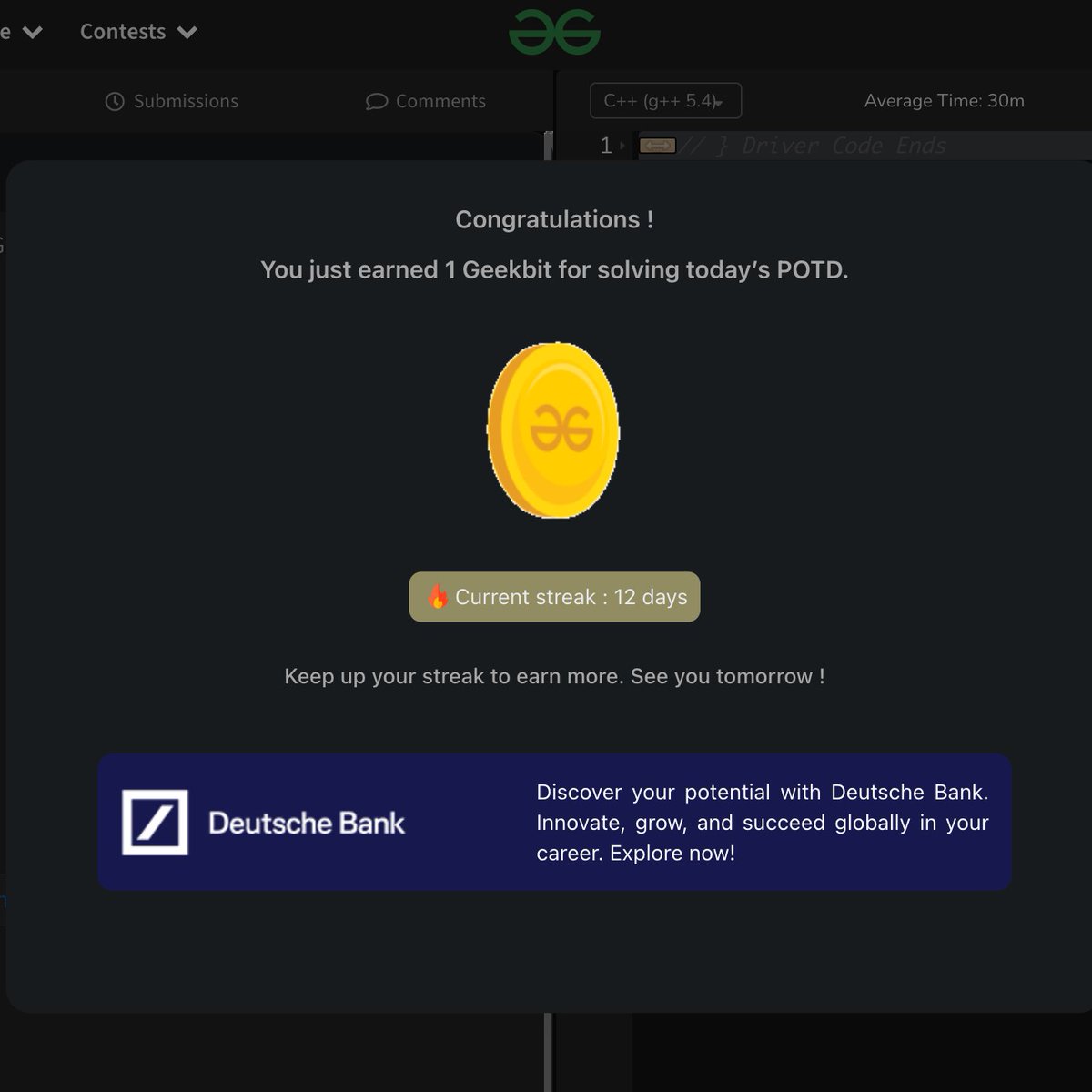 devidutta18's tweet image. Day 12 of #geekstreak2024!
Solved: Missing And Repeating

#DeutscheBank