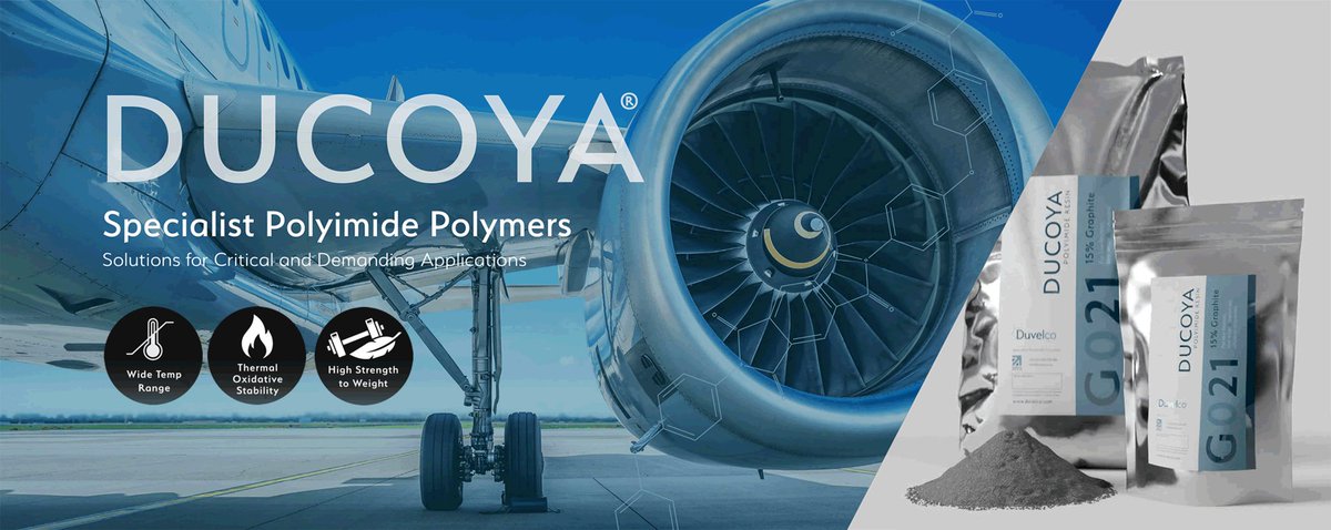 DucoyaUK's tweet photo. Discover the Power of High-Performance #Polyimides from Duvelco!  Unlock up to 60% enhanced performance of your critical application with Ducoya. Learn how these #advancedmaterials are revolutionising the #engineering #aerospace industry at: https://t.co/l4Hruo90IN https://t.co/7yvWDWYb0X