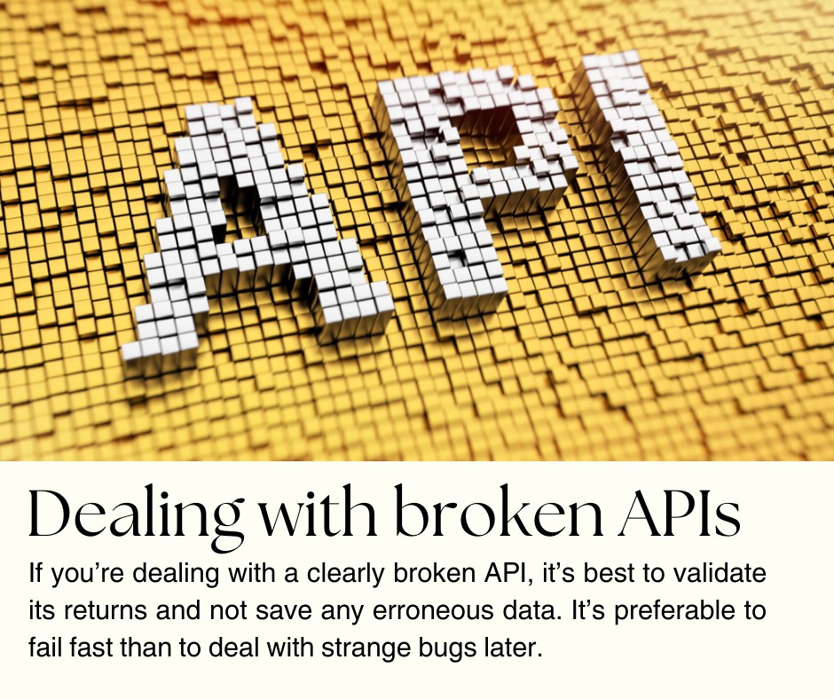 _theIC_'s tweet image. Sometimes, APIs return incorrect data which cannot be blindly trusted. Again, manual and automated tests are very helpful.

Read more 👉 lttr.ai/AXMJS

#APIIntegration #DeveloperProblems #CodingLife #TechTips #TechAdvice #TechChallenges