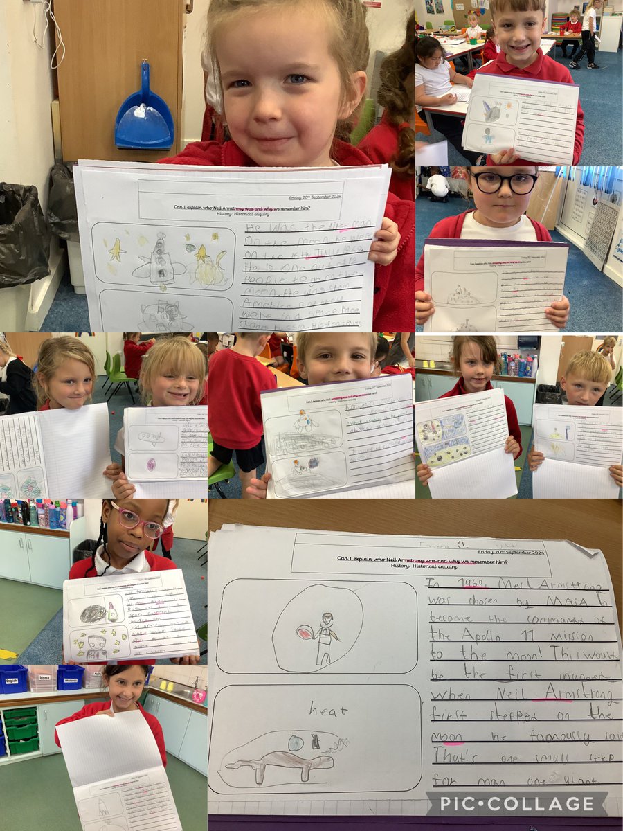 Y2_STM's tweet photo. Year 2 did some great work on Neil Armstrong @STM_Hull https://t.co/WS3RfAsG9n