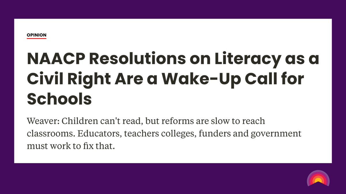 FULCRUM (@fulcrumliteracy) on Twitter photo "Literacy advocates must call for a cease and desist of any form of politicization in the movement to improve reading instruction." —<a href="/KJWinEducation/">Kareem J. Weaver</a> via <a href="/The74/">The 74</a>
THIS PIECE IS A MUST-READ 👇🏽
the74million.org/article/naacp-…
<a href="/NAACP/">NAACP</a> <a href="/black_literacy/">Black Literacy Matters</a> <a href="/careads/">California Reading Coalition</a> <a href="/reading_league/">The Reading League</a> <a href="/DyslexiaBlack/">Dyslexia Alliance for Black Children</a> "Literacy advocates must call for a cease and desist of any form of politicization in the movement to improve reading instruction." —<a href="/KJWinEducation/">Kareem J. Weaver</a> via <a href="/The74/">The 74</a>
THIS PIECE IS A MUST-READ 👇🏽
the74million.org/article/naacp-…
<a href="/NAACP/">NAACP</a> <a href="/black_literacy/">Black Literacy Matters</a> <a href="/careads/">California Reading Coalition</a> <a href="/reading_league/">The Reading League</a> <a href="/DyslexiaBlack/">Dyslexia Alliance for Black Children</a>