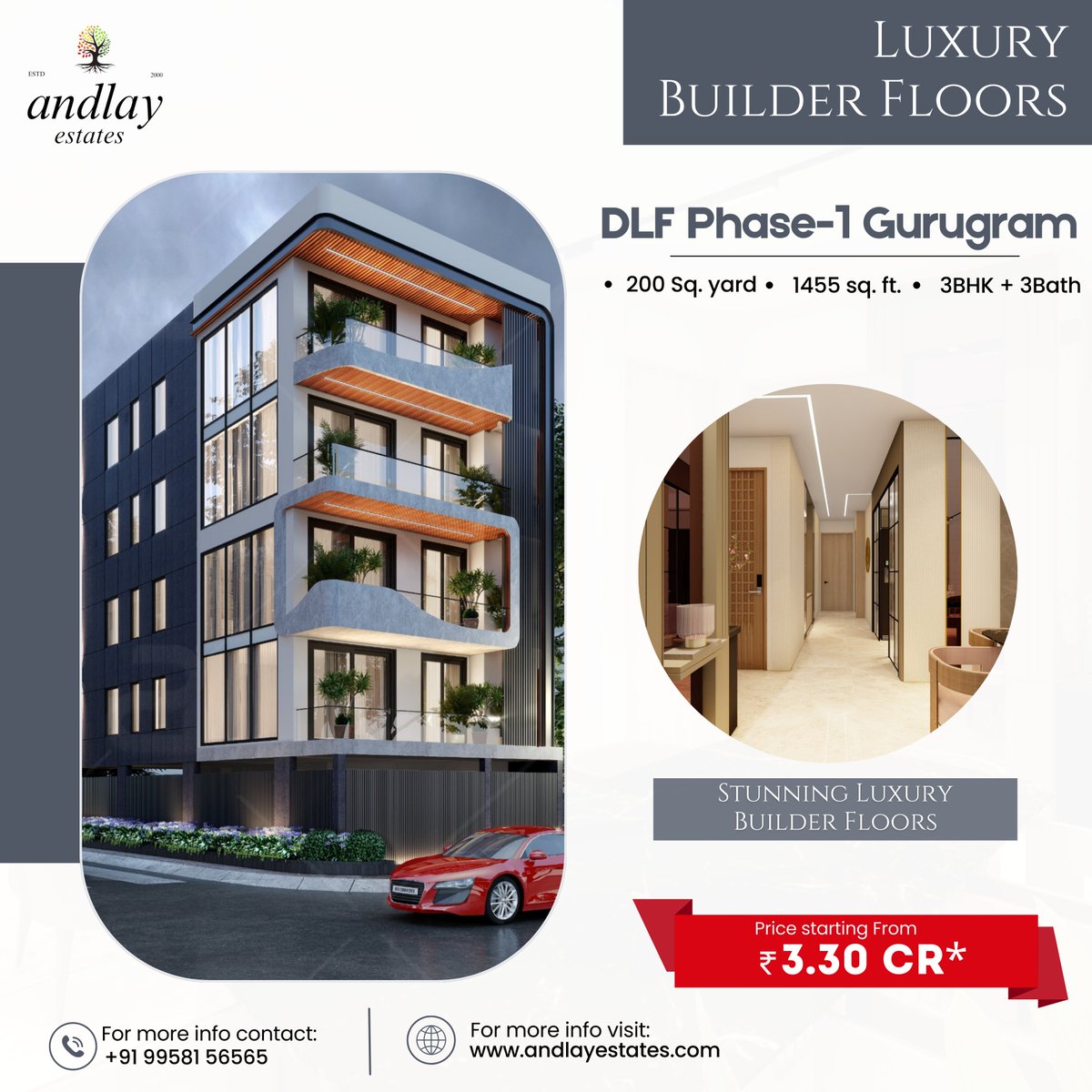 VistriaCapital's tweet image. Experience unparalleled luxury with our exclusive builder floors in DLF Phase 1, Gurgaon. Starting from ₹3.30 Cr, these premium homes redefine elegance and comfort. Your dream home awaits!
#AndlayEstates #LuxuryLiving #DLFPhase1 #GurgaonRealEstate #PremiumHomes #LuxuryFloors