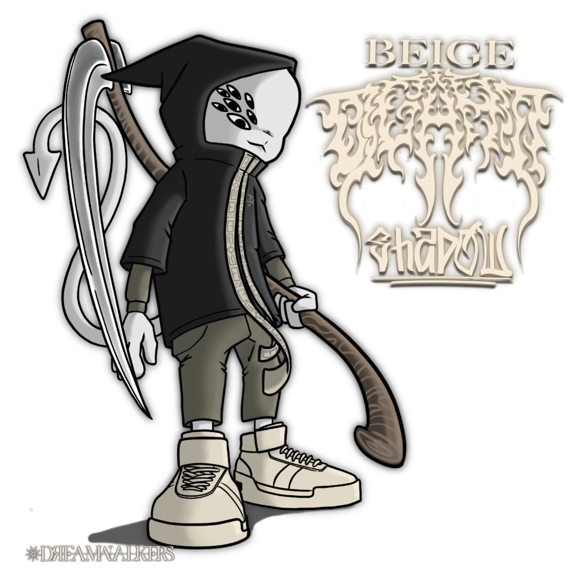 [DREAMEALKERS:beigedeathshadow]
.Trying new tones &amp; perspectives, probs one of my favourite character designs. Also just wanted a reason to draw the fear of god aerobic shoes. Hope you dig it! ✨