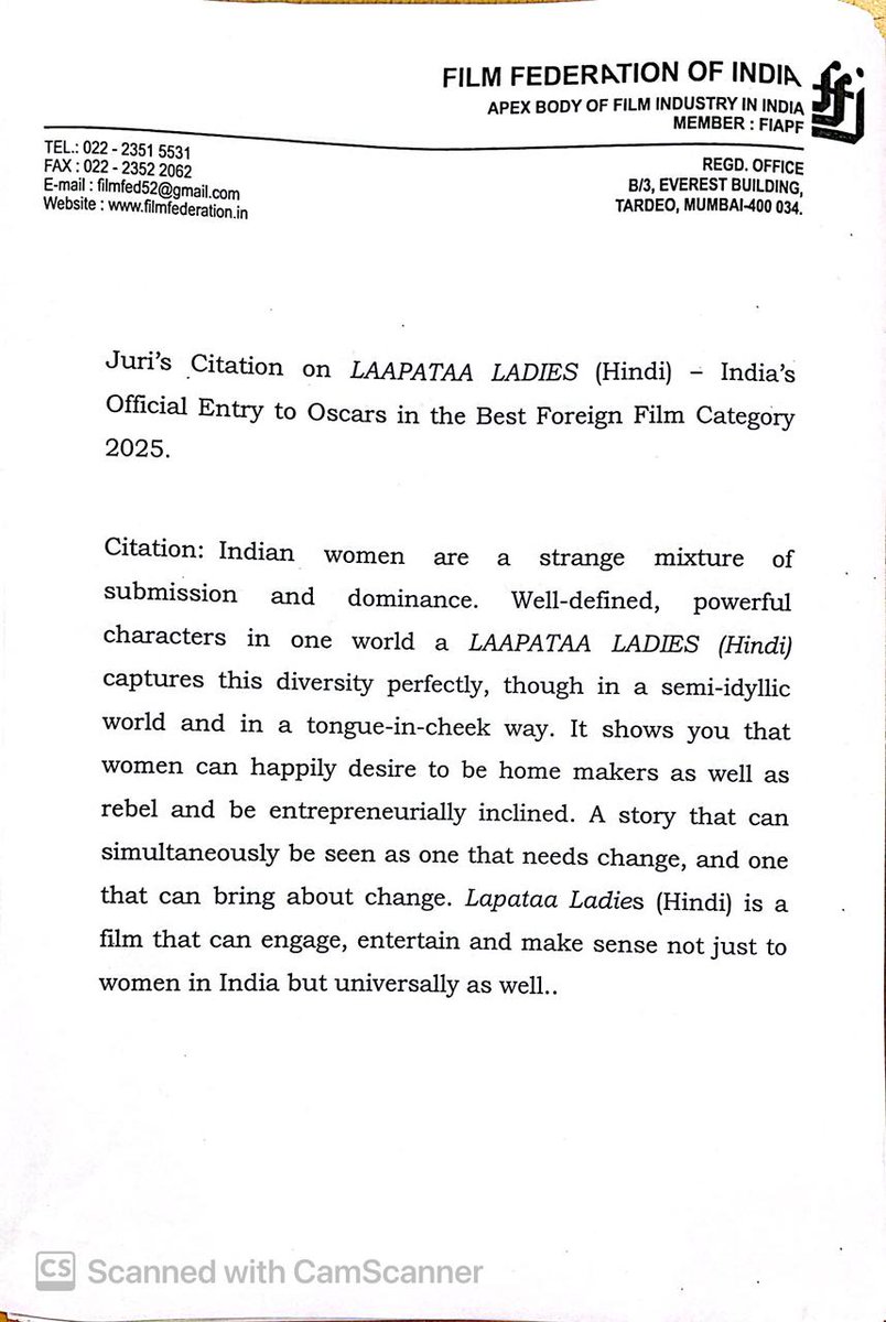 laaptaa ladies oscar citation