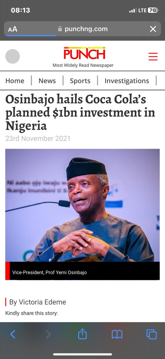 PreachSex's tweet photo. Coca Cola always planing to invest $1B 😂😂 APC and lies https://t.co/p9QE2oT63Y