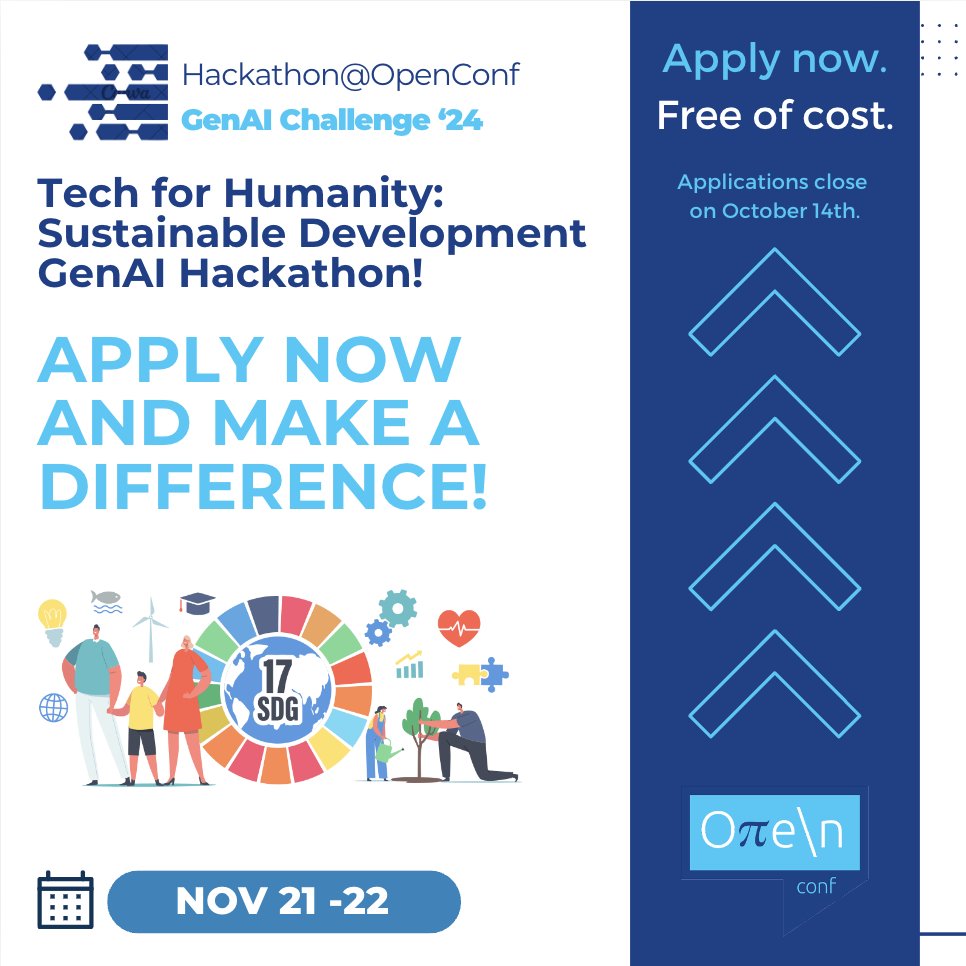 Whether you're a #GenAI #beginner or a seasoned #pro, this #Hackathon is for you! 
🔗 More details and registration form here: hackathon.open-conf.gr

#open_conf