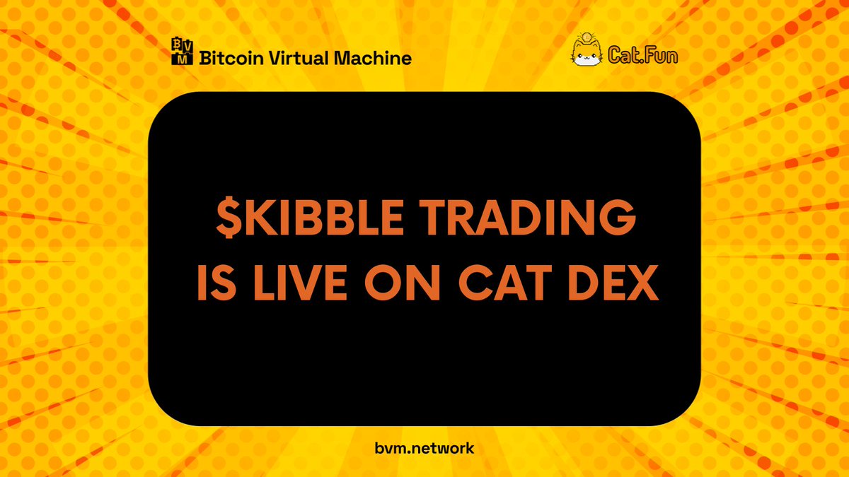 You asked, we delivered! BTC/KIBBLE pair is now live on cat.fun 😼

- Trade $Kibble by <a href="/realpizzafarm/">PizzaFarm</a> on a decentralized platform
- Fast (1-sec tx time) &amp; Gasless ($0 gas fee)

Trade #CAT20 tokens on CAT DEX now: cat.fun ⚡️

For deposit or