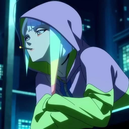 *Lucy walks out of the port terminal and leans on railing*

Well Night city.....I'm back