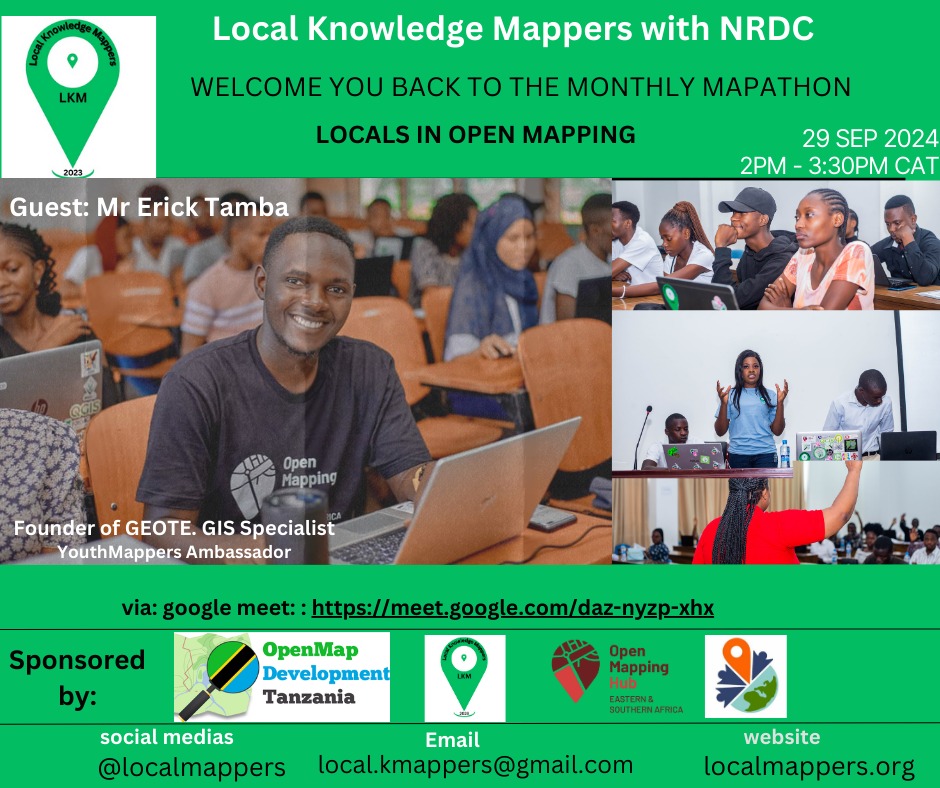 Yes we are back. Do you want to know what local knowledge Mappers has been up to? Well this is a great opportunity for you to register. We also have a special guest from Tanzania <a href="/Erick_tambah/">ericktamba</a>.
Registration is now open. forms.gle/v2mTTGNQ7Kfyqf… welcome back to our monthly Mapathon