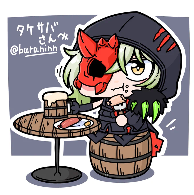 コミッションありがとうございます٩( 'ω' )و酒とつまみを楽しむディアベルスターさん!! #Skeb #Commission より 