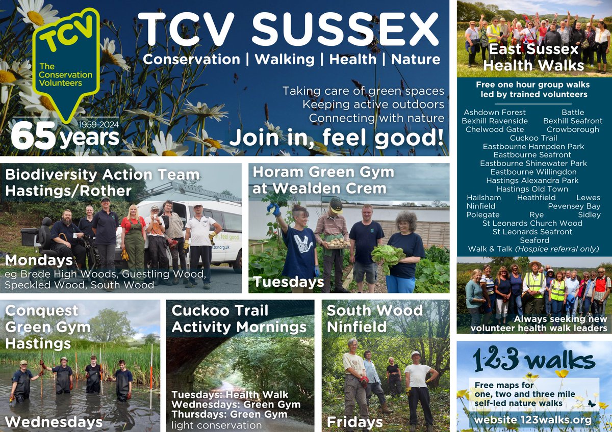 Activities every week day including conservation days, Green Gym conservation-for-health mornings and LOTS of health walks.
<a href="/activesussex/">Active Sussex</a> <a href="/wealdendistrict/">Wealden District Council</a> <a href="/ActiveRother/">ActiveRother</a> <a href="/activehastings/">HBC Active Hastings</a> <a href="/BBCSussex/">BBC Sussex</a> <a href="/bexhilltc/">Bexhillonseatc</a> 
#conservationvolunteering #conservationforhealth #walkforhealth