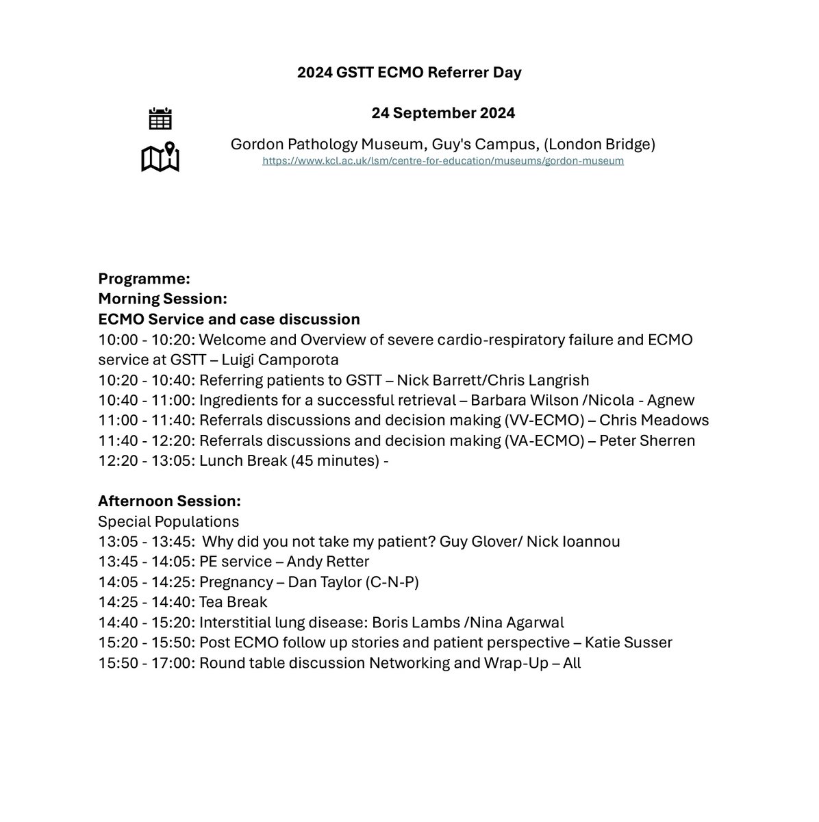 Guy's & St Thomas' NHS Trust Critical Care (@gstt_icu) on Twitter photo 2024 <a href="/GSTT_ICU/">Guy's & St Thomas' NHS Trust Critical Care</a> ECMO referrer day. Great day discussing referrals, cases and special populations. Brilliant opportunity to catch up with our referrers and network to discuss how we can improve our pathways 2024 <a href="/GSTT_ICU/">Guy's & St Thomas' NHS Trust Critical Care</a> ECMO referrer day. Great day discussing referrals, cases and special populations. Brilliant opportunity to catch up with our referrers and network to discuss how we can improve our pathways