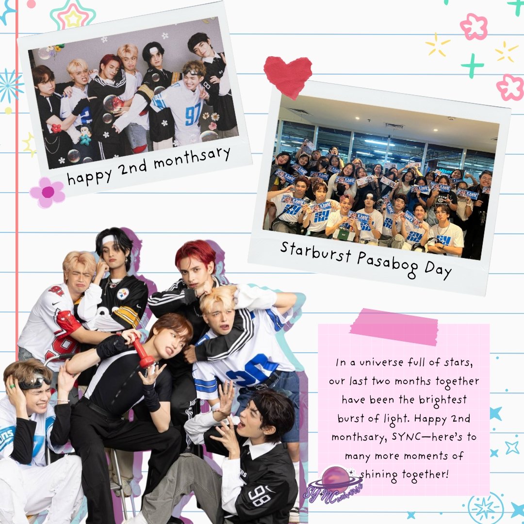 60 days of synced vibes and bursting with joy! The journey has just begun, and the stars are aligning as we create our own constellation of memories.

HAPPY 2ND MONTHSARY SY•NC &amp; STARBURST!

#StarburstPasabogDay #SYNCph #AllForSYNC #SYNC_UNIVERSE <a href="/thesyncph/">SYNC</a>