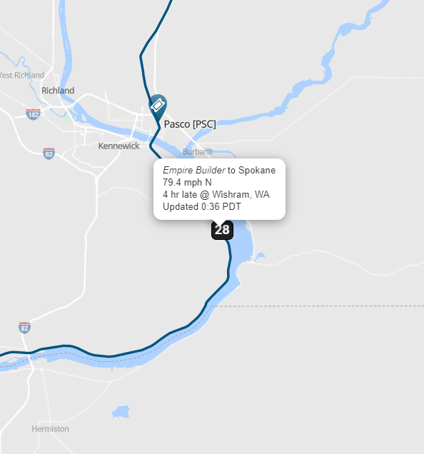 AmtrakStatus's tweet image. ALERT! 📷 Train 28 'Empire Builder' is running behind schedule by 4 hour and 00 minutes.
Need to know when it arrives? Track your train in real-time: trains-today.com/train/amtrak-28
📷 Stay on track with us! #TrainStatus #Amtrak28 #IntercityRailMap