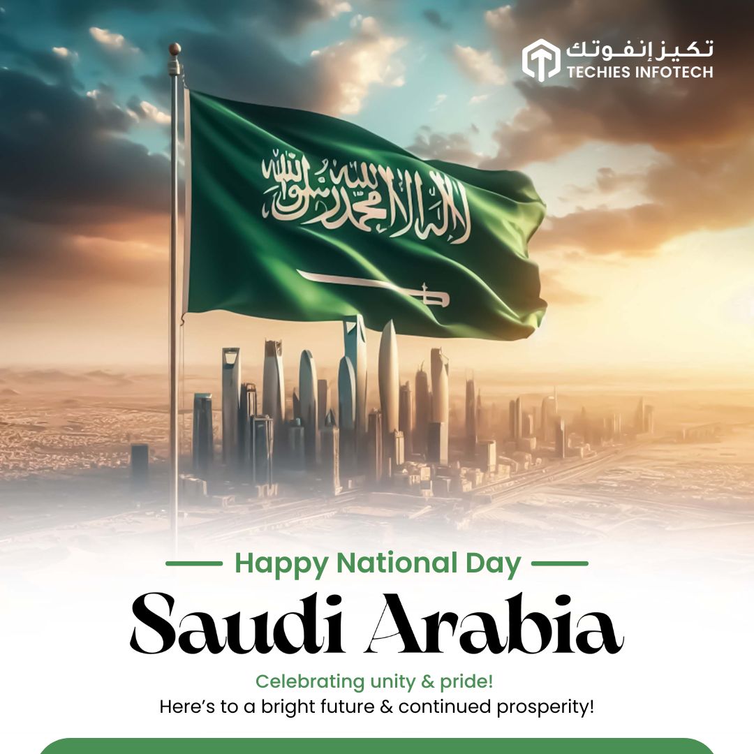 techiesinfotech's tweet image. Celebrating the spirit of unity and pride! On this special day, we honor the rich heritage and bright future of the Kingdom.
May Saudi Arabia continue to thrive and prosper.
#TechiesInfotech #SaudiNationalDay #PrideAndProsperity #SaudiArabia #Saudi_National_Day_94