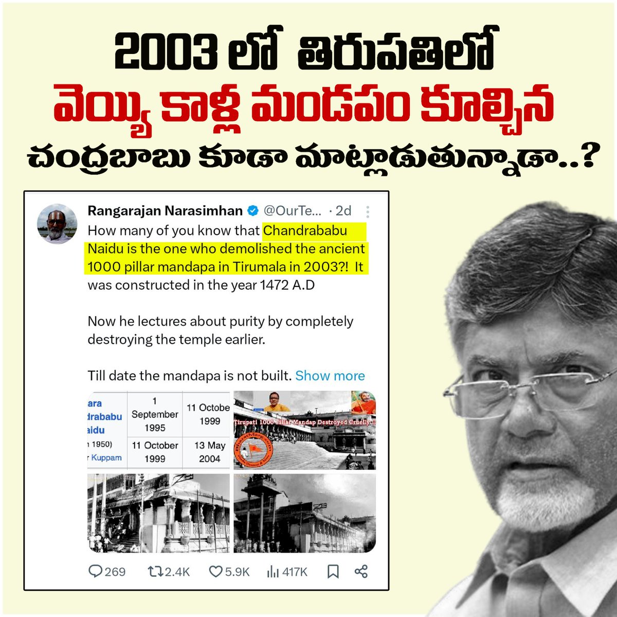 YSJaganTimes's tweet image. #SaveTTDFromTDPFakeNews
#TDPFakeNewsFactory
#MosagaduBabu
#AndhraPradesh
#YSJaganTimes