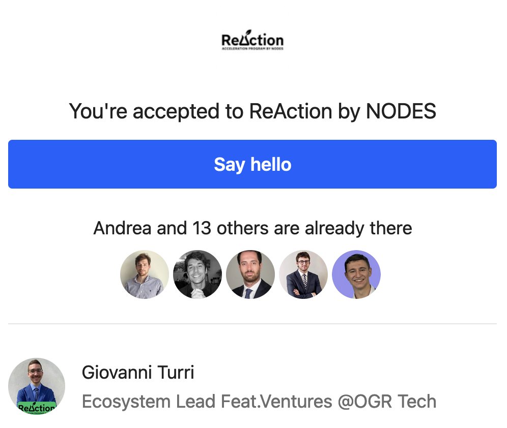 sunspeker's tweet photo. Oggi siamo #gasati e super felici per la nostra selezione al programma di accelerazione #ReAction promosso da #Nodes e supportato da @OgrTorino e #FeatVentures
4 mesi di palestra e incontri per far correre il business verso il #NextLevel.
#BeSmartBeSunny
#MadeInTurin https://t.co/OaCGKY53uJ