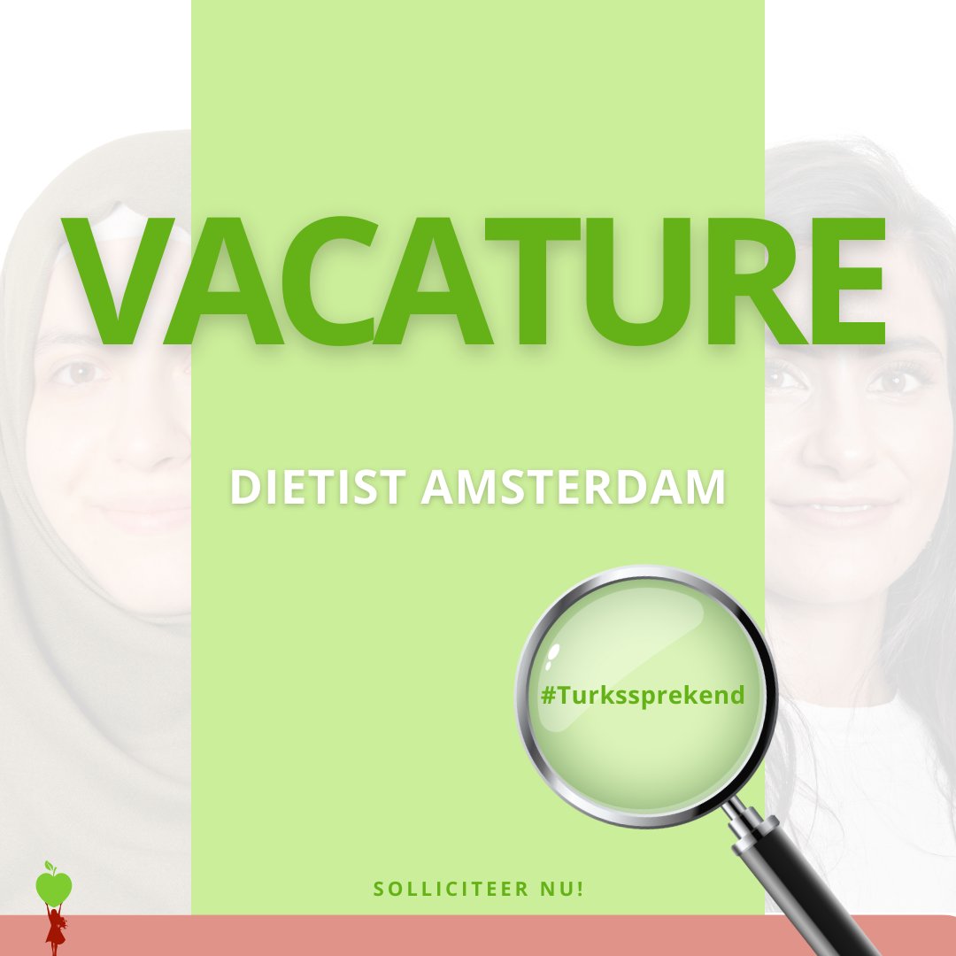 DieetPlaneet's tweet image. #vacature #dietist #Amsterdam

Ben je dietist en spreek je óók Turks? 
Kom dan met ons praten💚
dieetplaneet.nl/vacature-dieti…