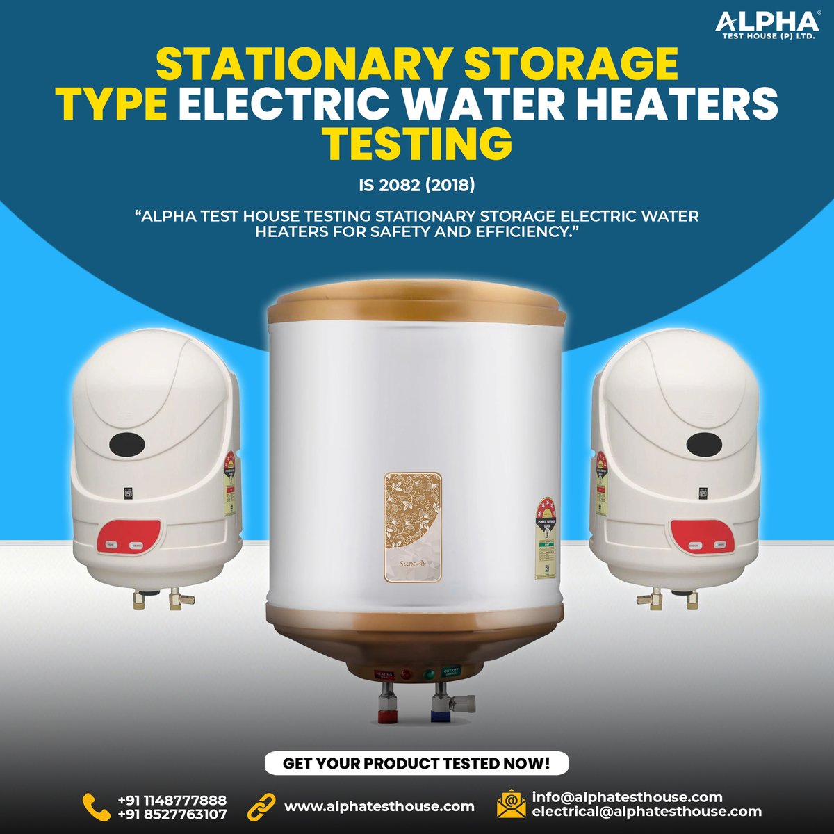 AlphaTestHouse's tweet image. Alpha Test House Testing stationary storage electric water heaters for safety and efficiency.
@AlphaTestHouse