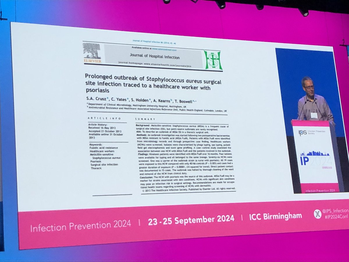 RodHulme1's tweet photo. Very good talk on outbreak detection from Tim Boswell. Unexpected source. Never stop looking and learning!! #IP2024conf https://t.co/0YGOTw2wlH