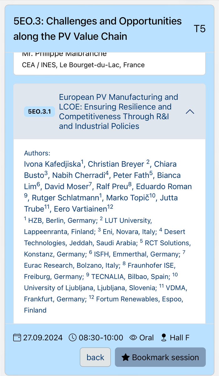 It is that time of the year again. #EUPVSEC2024 is starting! 🎉
This year, I am moderating the company presentations (Wednesday, 10:30, @ Exhibition Forum) and having a talk on European PV Manufacturing &amp; LCOE: Resilience through R&amp;I and industrial policy (Friday, 08:30, Hall F).