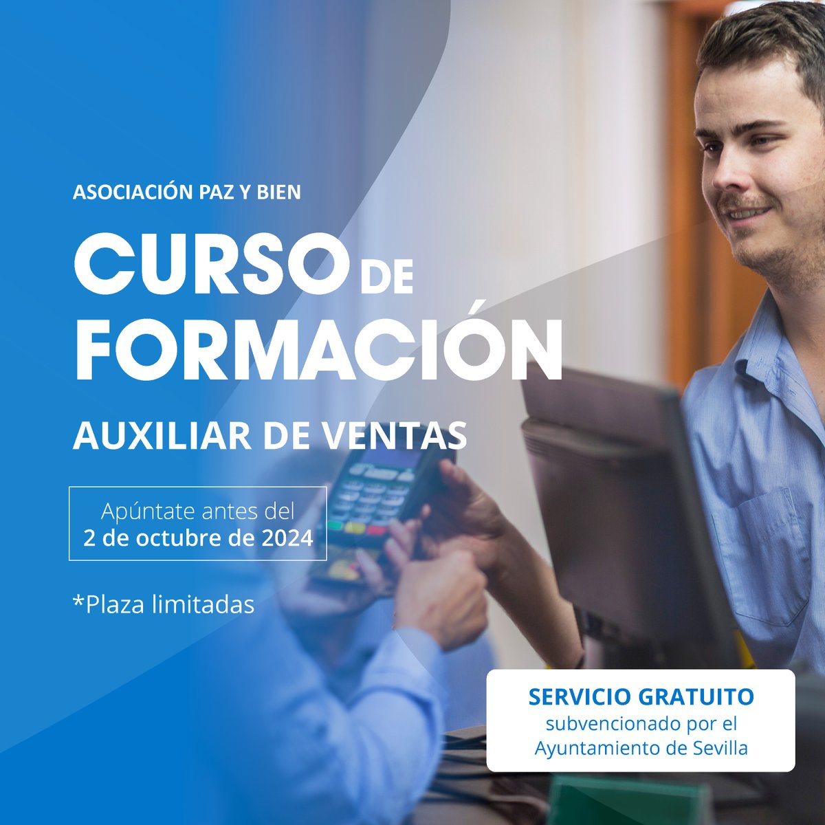 asocpazybien's tweet photo. #formación | Nuevo curso del Sevilla Integra
El programa #SevillaIntegra, que desarrolla nuestra entidad con la financiación del @Ayto_Sevilla, presenta una nueva oferta formativa para este otoño.
La primera de las acciones es la de 'Auxiliar de ventas'.
Llámanos 954 41 41 03 ☎️ https://t.co/aevkcPTe4H