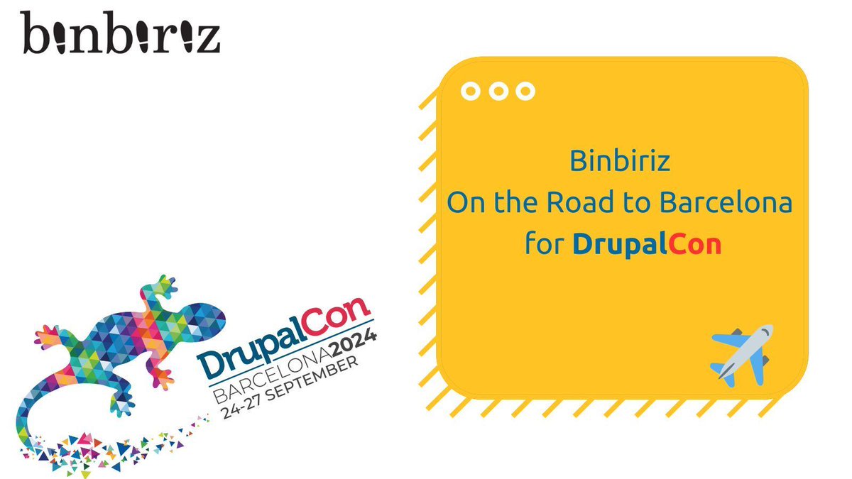 binbiriz's tweet photo. Binbiriz is flying to #DrupalCon Barcelona! ✈️We can't wait to connect with the #Drupal community. Follow us for updates!📱 

#DrupalConBarcelona #DrupalCommunity #DrupalCon2024 https://t.co/pJKy6keQJP