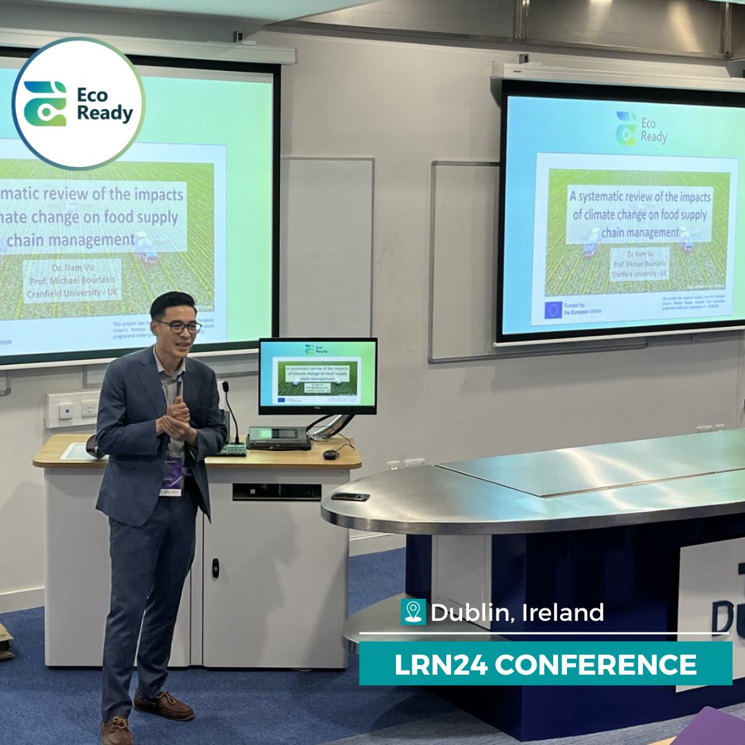 EcoReady_eu's tweet photo. On the 5th of September 2024, Dr. Nam Vu and Professor Michael Bourlakis from Cranfield University proudly represented the #ecoready project at the #LRN24 Conference in Dublin, #Ireland – a leading event for logistics and supply chain professionals.
#supplychain #sustainability https://t.co/D30ktVIP3o
