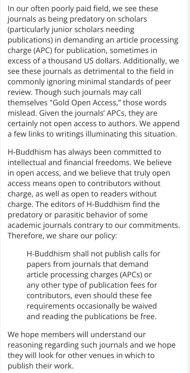 Sophie Zhao (@sophiezhao94) on Twitter photo So true so right! Policy just published on <a href="/H_Buddhism/">H-Buddhism</a> on not publicizing calls of papers for possibly predatory journals.
networks.h-net.org/group/announce… So true so right! Policy just published on <a href="/H_Buddhism/">H-Buddhism</a> on not publicizing calls of papers for possibly predatory journals.
networks.h-net.org/group/announce…