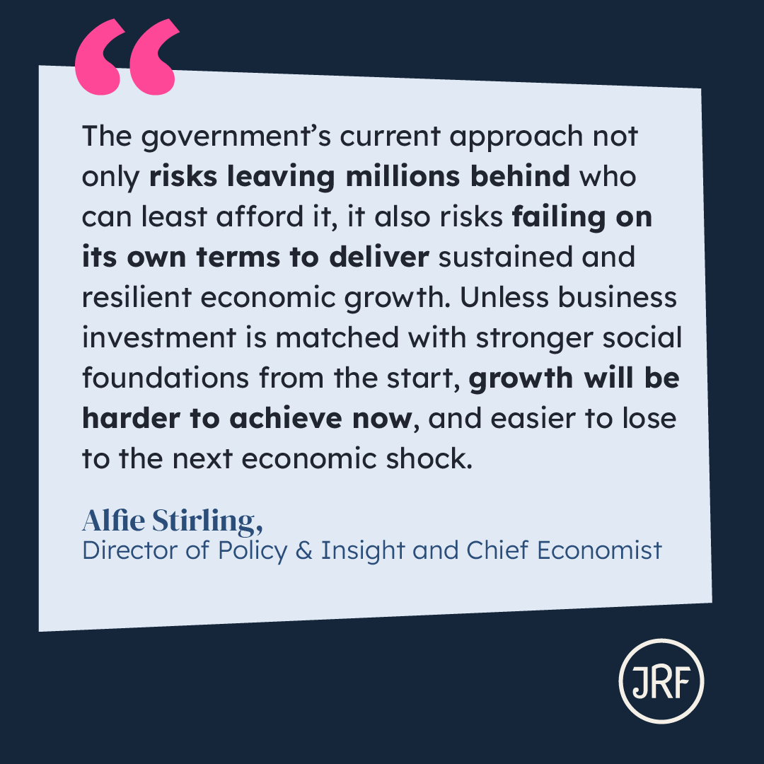 📢 Even very high levels of 'growth' unlikely to address poverty.

Our research shows that a strong economy alone will not move the dial on poverty during this Parliament.

The government must include poverty reduction as part of its approach to long term and lasting growth. 1/4