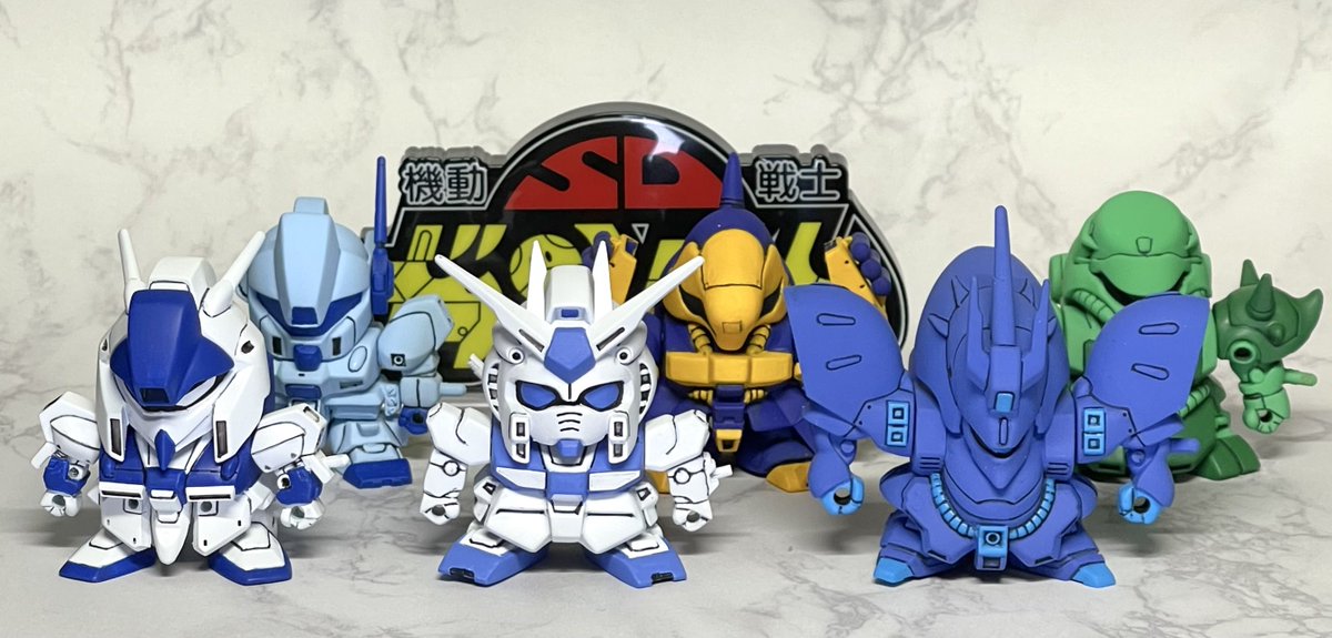 omoide4's tweet image. ファミコンソフト「SDガンダムワールドガチャポン戦士2カプセル戦記」カラーのBB戦士逆襲のシャアセットが出来上がりました。1P側の青軍で塗ってます。思い出のゲームなのでいつか再現したい思ってました。各MSはツリーへ。 #ガンプラ #SDガンダム