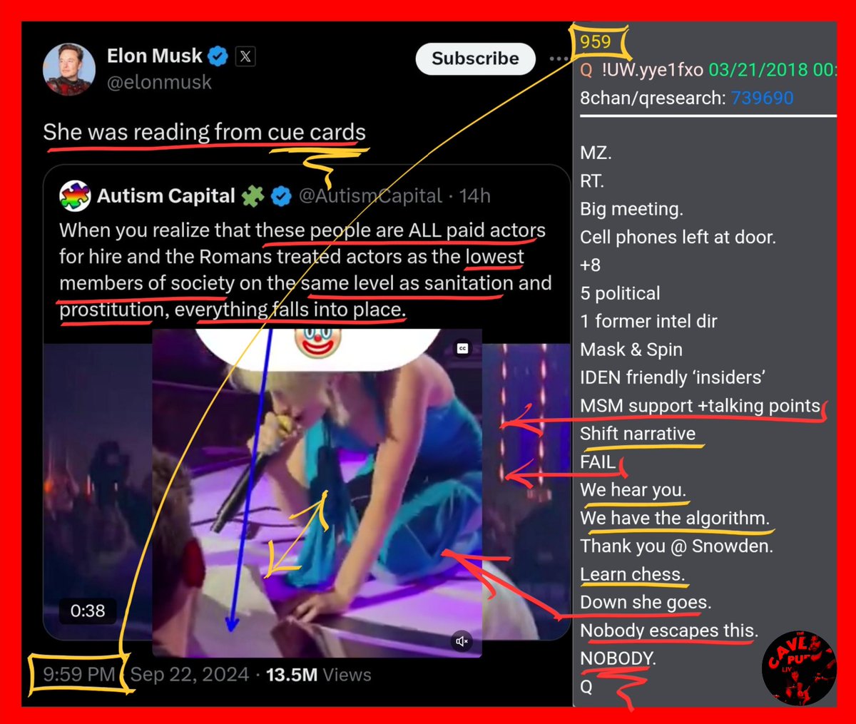 🦅🇺🇸ELON MUSK CRUMBS🇺🇸🦅
‼️She was READING from👉CUE CARDS‼️
AT 9:59 PM

##959
MSM SUPPORT👉+TALKING POINTS👈
‼️SHIFT NARRATIVE‼️
‼️FAIL‼️
💥WE HEAR YOU💥
WE HAVE THE ALGORITHM
LEARN CHESS
‼️DOWN SHE GOES‼️
‼️NOBODY ESCAPES THIS‼️
‼️‼️‼️‼️NOBODY‼️‼️‼️‼️

🚨Join us Live Today at