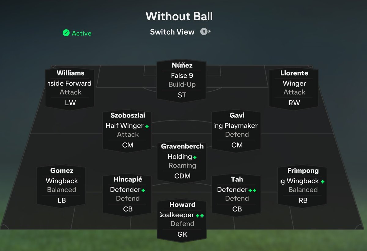 AlexionIQ's tweet photo. 🚨433(2) V2 - V1 was released on YT. Please read the whole post for full information 🚨

As I said I would, tactical tweaks have been made! 
👇Here they are 👇 

✅LB: Full back/defensive ➡️ Wingback/balanced
✅ LW+RW: Advanced playmakers ➡️ Inside forwards
✅ RCM: Playmaker ➡️ Deep lying playmaker/defend

🔥 Dominate the left hand side
🔥 Solid in transitions and defence
🔥 Varied attacks and patterns of play
🔥 False 9 links midfield and attack really well
🔥 Midfield solidarity with more reliable positioning of the RCM to link moves together and be a good passing option
🔥LW and RW find great pockets of space to exploit
🔥 False 9 makes great late runs into the box

Areas to consider:
🤔 A mobile CDM is recommended. Moving from Mac Allister to Gravenberch made an instant impact
🤔 Sprint less, pass more - really effective with lots of passing options 
🤔 False 9 is a link, please don't give the ball to them and then just run. Pass to midfield and wingers, one twos and keep it moving 
🤔 "With ball" looks made on the pitch graphic...but just trust me, it works

With all the tactics I release in FC25, I will aim for 3 versions to get it as good as I can before moving on to a different system/formation. This is Version 2. 

The next tactic I make will involve "FALSE BACK" in some capacity. But for now, practice the 433(2) in a safe way before we get more experimental.

I hope you find this tactic as fun as I have been ♥️

Thanks for the support so far in FC25, any ♥️🔄 is deeply appreciated.

Please check out my post about coaching for both the FREE and paid service new to FC25: https://t.co/UUSuKOgyXD

🏟️ Have fun, see you on the virtual pitch ⚽ #FC25 #EAFC #EAFC25