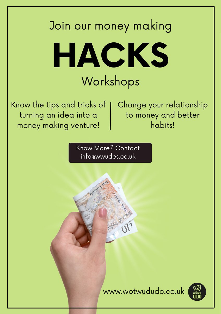 WotWudUDo's tweet image. Have an idea? Want to know how to make money from it?
Come and join one of our workshops which run throughout October
@WEAMultiplyNW @LancashireCC @NicolaL_LCC
#multiply #skillsforlife #earnextraincome