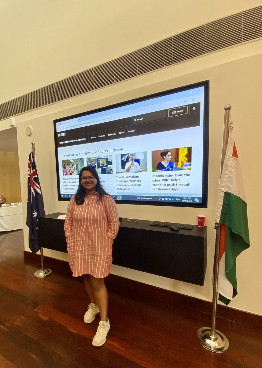 ManasiPathak_'s tweet photo. Excited and honoured to be part of the Women In News &amp; Sports (WINS) India Cricket Commentary &amp; Mobile Journalism Program. 

Thanks to @ABCaustralia for delivering this at the Australian High Commission in New Delhi. @dfat @AusHCIndia  

#ABCID #WomenInSport #SportsDiplomacy https://t.co/B04hgEPJyU