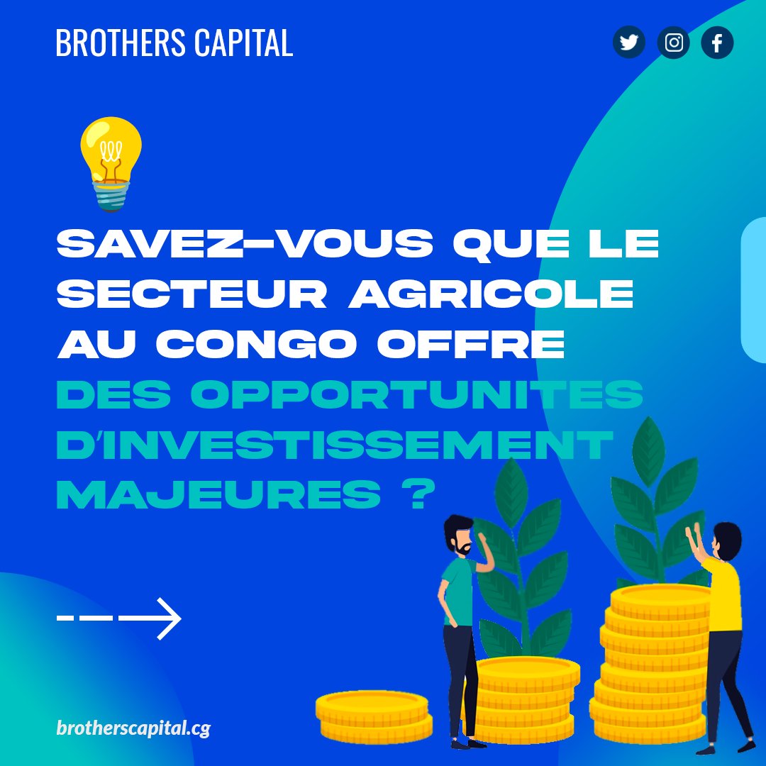 BrothersCPTL's tweet photo. 💡 Savez-vous que l’agriculture est l’un des secteurs les plus lucratifs au Congo ? 🌱 Avec un bon plan d’affaires et un financement adapté, vous pouvez transformer cette opportunité en succès durable ! 🚀 #InvestissementAuCongo #Entrepreneuriat #BrothersCapital https://t.co/4kk7cobN1A