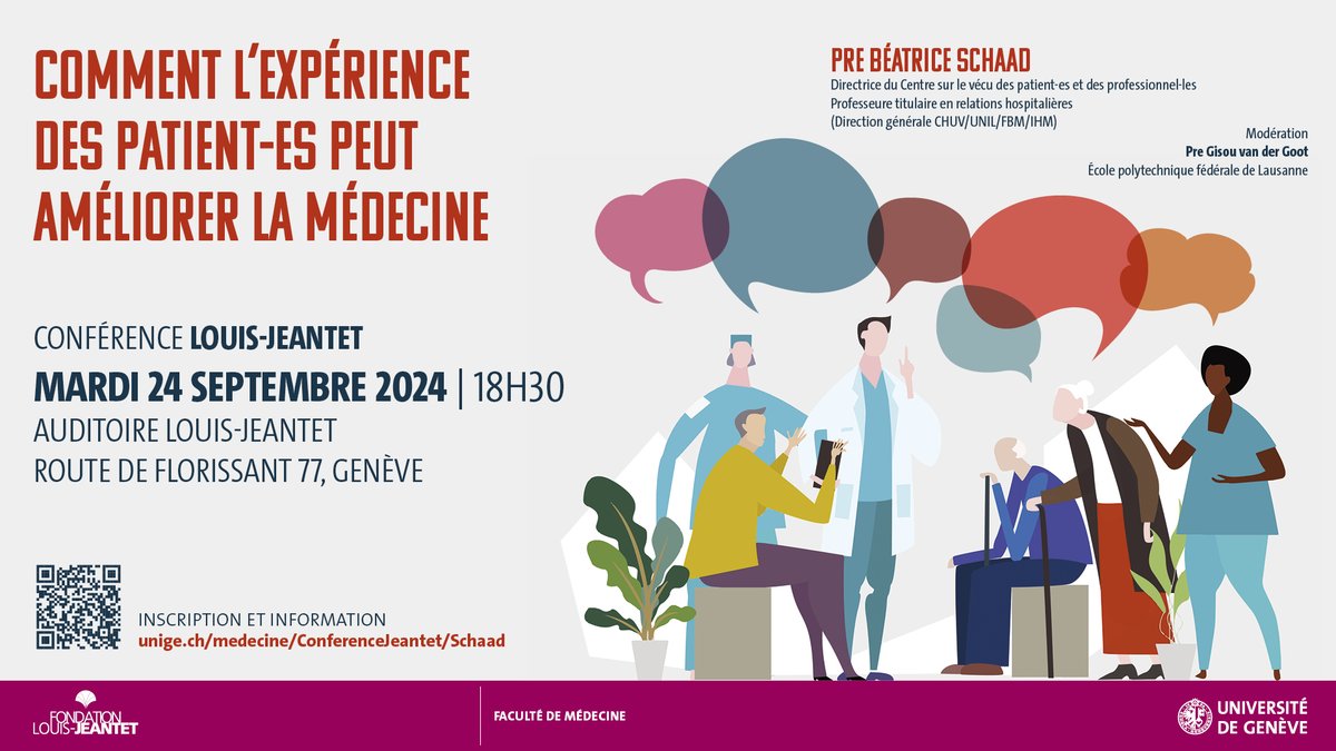 LouisJeantetFDN's tweet image. Il reste encore quelques places pour la conférence de Béatrice Schaad, inscrivez-vous! @BeatriceSchaad @CHUVLausanne @LouisJeantetFDN @UNIGEnew

📆Mardi 24 septembre, 18h30 
📍Auditoire Louis-Jeantet  
jeantet.ch/comment-lexper…