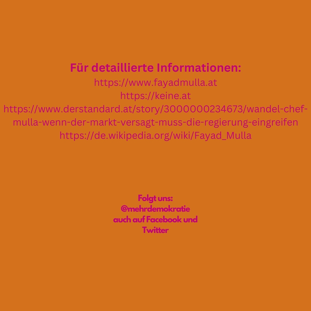 Wer ist Fayad Mulla?(2/2)
#wahl #wahlen #Wahlen2024 #nationalwahl #nationalrat #Nationalratswahl #Superwahljahr #wahlberechtigung #mulla #keine #vote #voting #meinung #mitgestaltung #beteiligung #partizipation #teilnahme #NutzedeineStimme