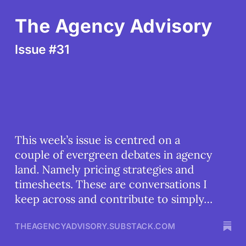 Westofcenter's tweet photo. The Agency Advisory https://t.co/JPvpA8teLV
Read the weekly thought leadership digest and subscribe. For all #Agency #PR #Digital #ProfessionalServices leaders https://t.co/mv8CgK9CWf
