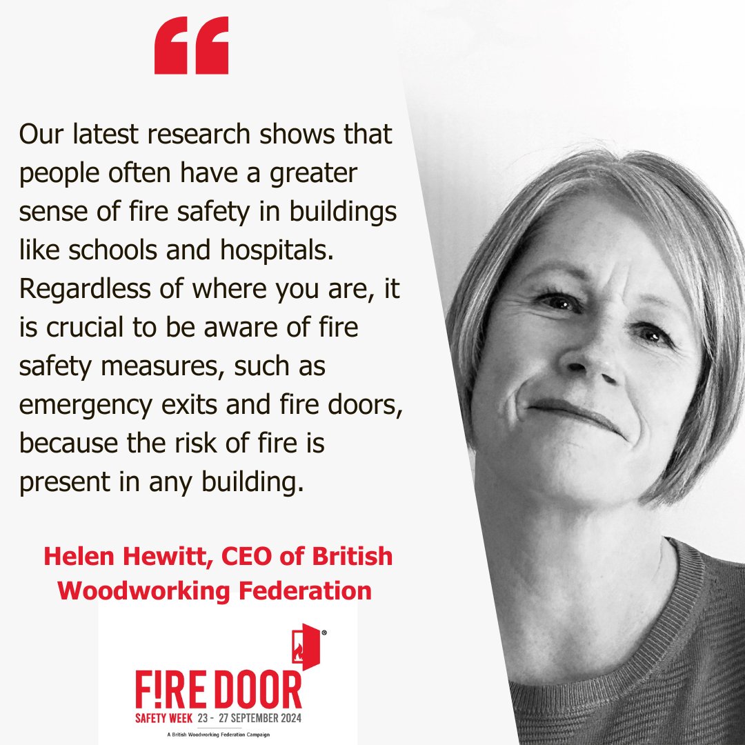 The British Woodworking Federation’s Fire Door Safety Week returns with the 'False Sense of Safety' campaign, reminding everyone that #firesafety is a shared responsibility. Spot a fire door issue? Report it—no matter the location. Visit lnkd.in/eMURFdvj 
#FDSW2024