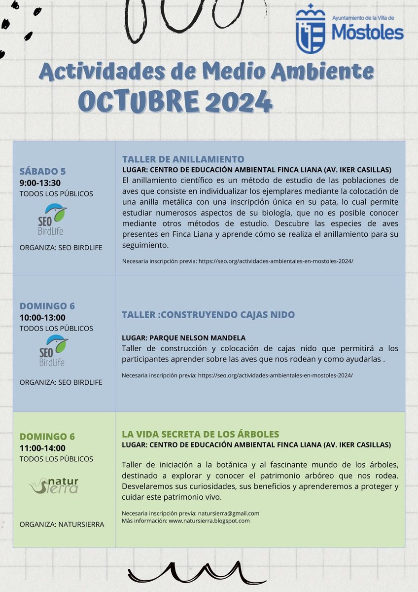 ACTIVIDADES DE MEDIO AMBIENTE DEL MES DE OCTUBRE