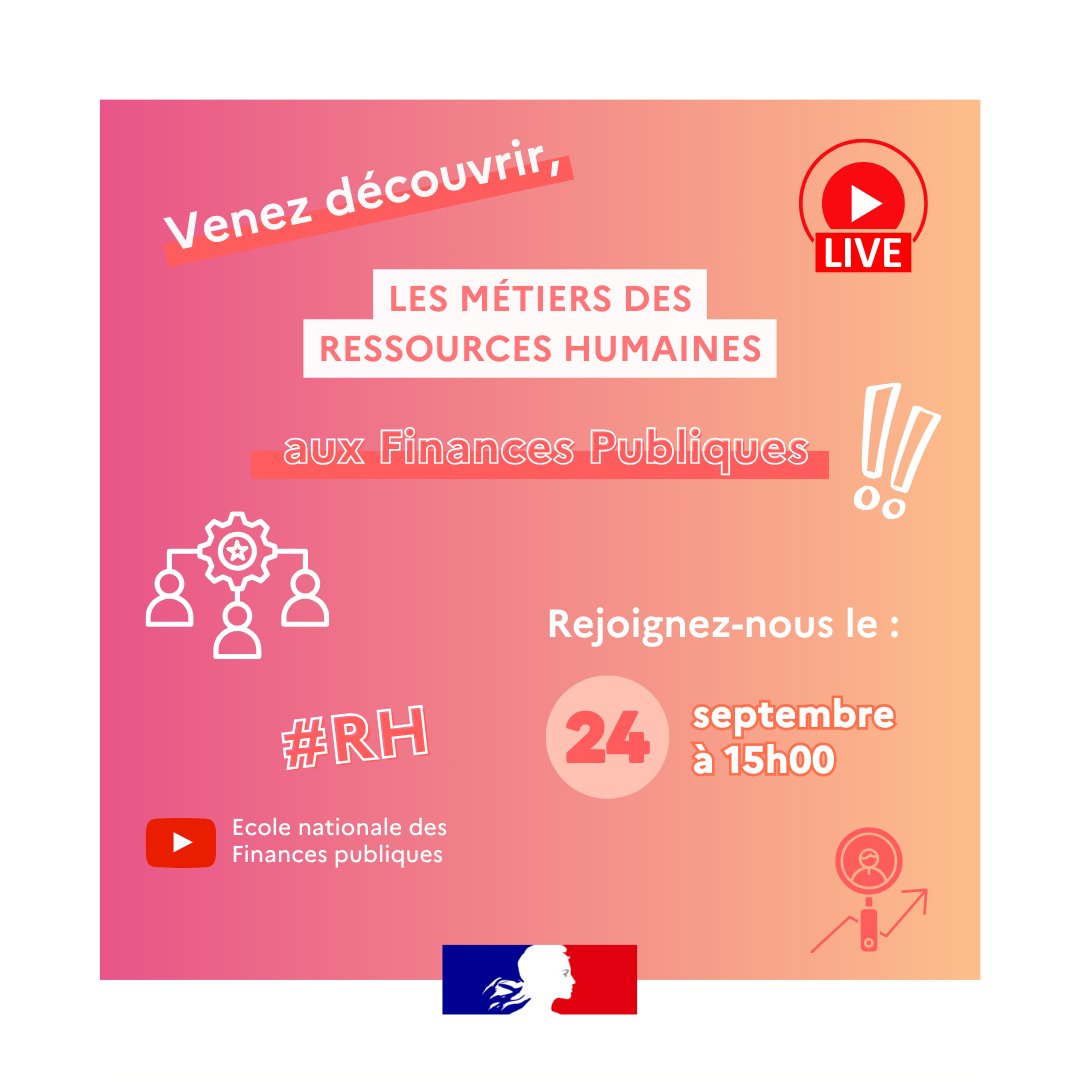 Ecole Nationale des Finances publiques (@enfip_officiel) on Twitter photo 📢 #Rappel | Rejoignez-nous pour notre prochain YouTube Live dédié aux #RH à la <a href="/dgfip_officiel/">Direction générale des Finances publiques</a> ! 🎥💼
🌟 Venez découvrir l'univers des ressources humaines.
🗓️ 24/09/2024
🕒 15h00
👉 youtube.com/@enfip
💬 N'hésitez pas à partager cet événement et à poser vos questions ! 📢 #Rappel | Rejoignez-nous pour notre prochain YouTube Live dédié aux #RH à la <a href="/dgfip_officiel/">Direction générale des Finances publiques</a> ! 🎥💼
🌟 Venez découvrir l'univers des ressources humaines.
🗓️ 24/09/2024
🕒 15h00
👉 youtube.com/@enfip
💬 N'hésitez pas à partager cet événement et à poser vos questions !