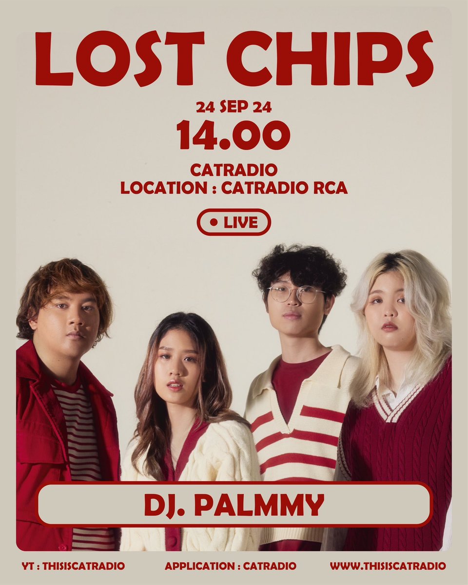 lostchipsband's tweet photo. พรุ่งนี้ 14:00 มาฟังรีวิวอัลบั้ม 
its happened in 22 ของวง LOST CHIPS 
ไปพร้อมๆกันกับดีเจพี่ปาล์มกันนะชาวเหมียว⚡️💖

#LOSTCHIPS 
#MUZIKMOVE #ZIRCLEMUZIK https://t.co/0AvuwNphhi