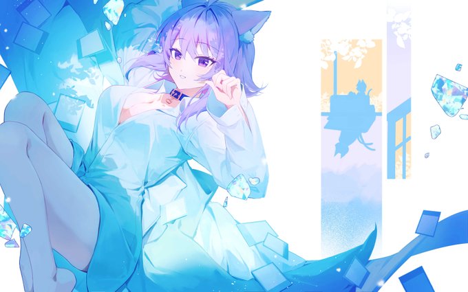 おかゆ　手描き　イラスト　リクエスト ホロライブ 猫又おかゆ 手描き イラスト（【お絵かき/Draw