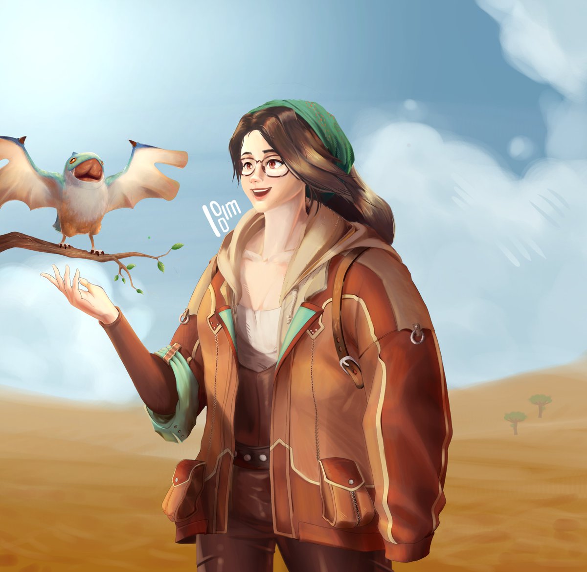 Oddymoody25's tweet image. Finally the Monster Hunter Wilds Handler Alma and Amstrigian is done!, there is still a lot that I think I can improve on this but i'd rather finished it and move on to the next one since this one is taking a lot of time..

#monsterhunter #thehandler #Fanart #digitalillustration